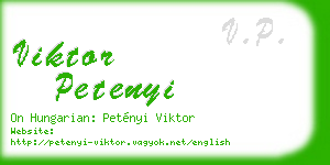 viktor petenyi business card